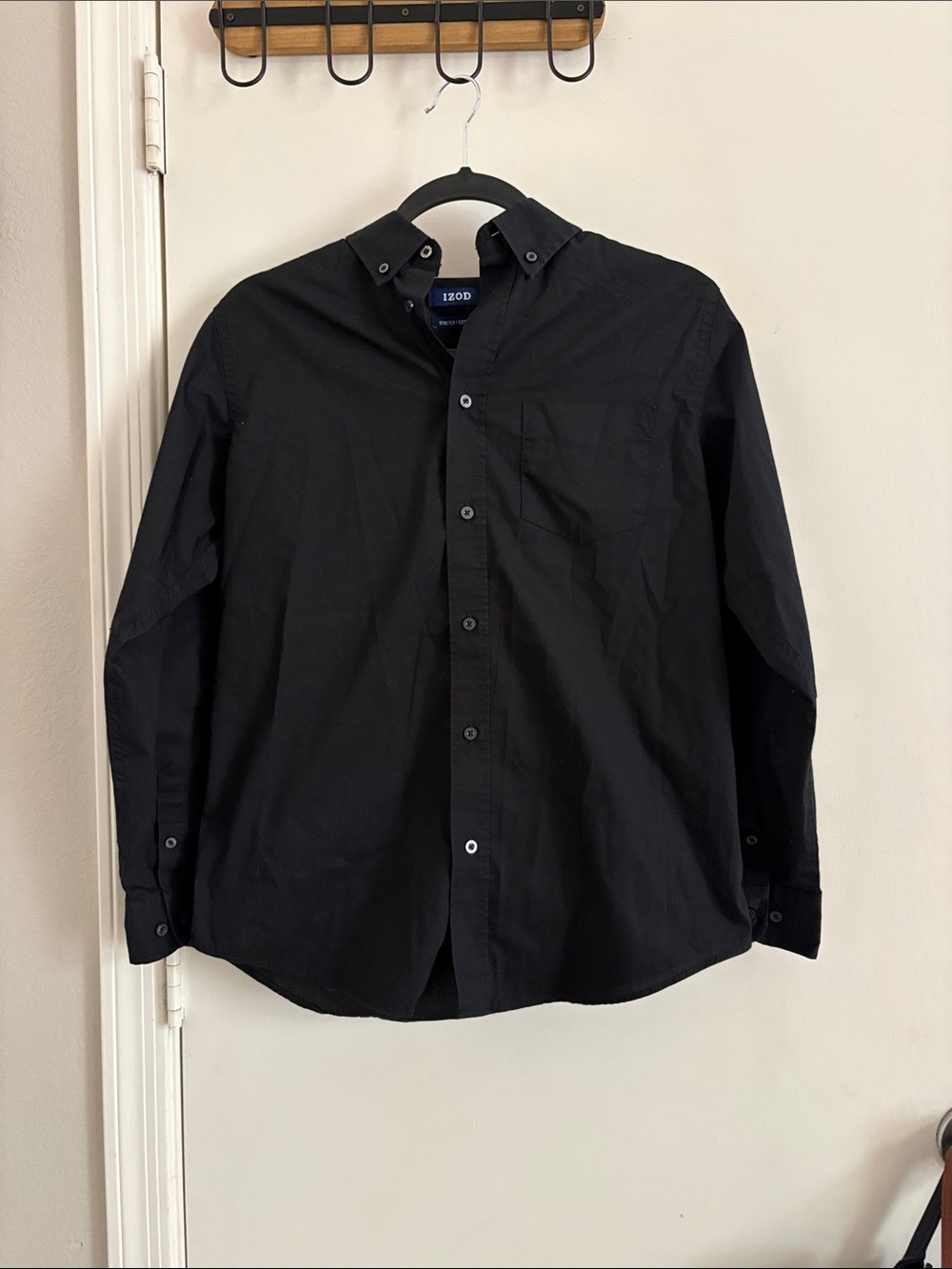 Izod Boy’s Black Long-Sleeve Button-Up Shirt Size L 14/16